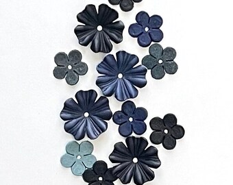 blue leather  flower set of 13 pcs