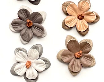 soft leather flowers size 5 cm