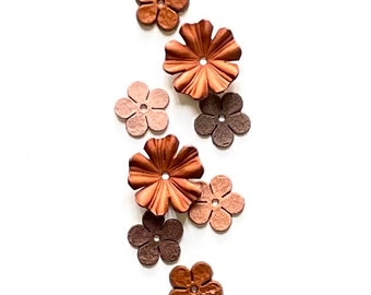 leather  flower set of 8 pcs