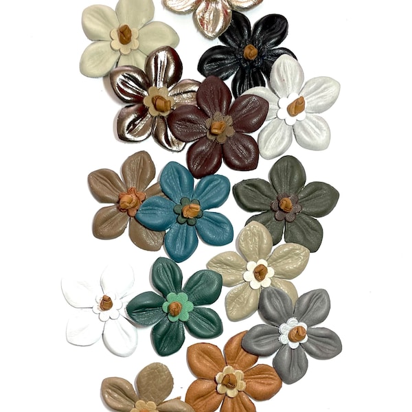 soft leather flowers dia 2 inch