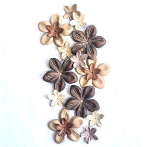 leather flower set of 16 pcs