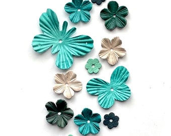 11 pcs set of leather butterflies and flower