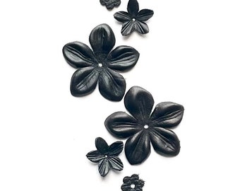 leather flower set of 6 different pcs