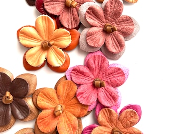 bicolour soft leather flowers size 2 inch