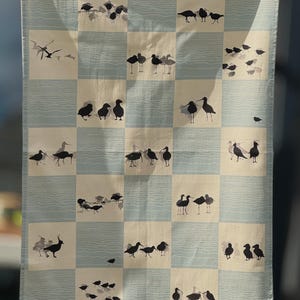 GESCHIRRTUCH: Küstenvögel - mit Uferschnepfen, Austernfischer, Kiebitz, Sanderling, Papageitaucher, Rotschenkel, Seeschwalbe Sandra Vick Design