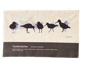 oystercatcher tea towel- bird design