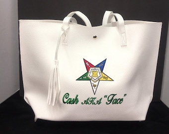 OES - Order of the Eastern Star Personalized Tote Bag (Altar Pentagon Point Down)