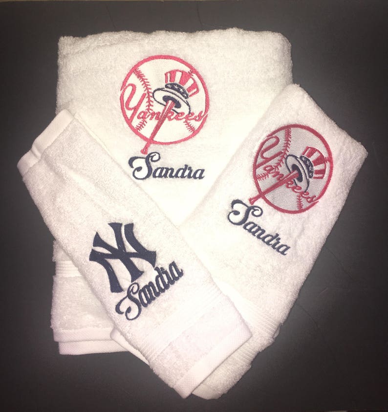 New York Yankees Personalized Towels Etsy