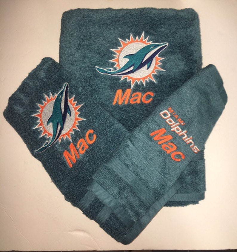 Miami Dolphins Personalized Bath Towels Etsy