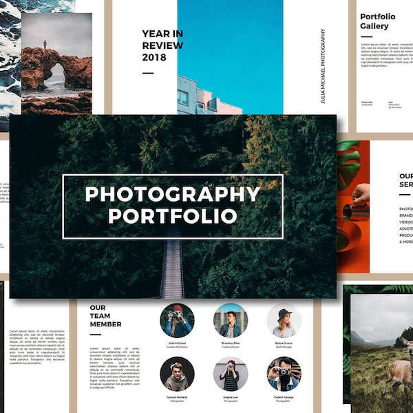Photography Portfolio PowerPoint  - Creative Business PowerPoint Presentation Template - Portfolio Powerpoint - Photography Template