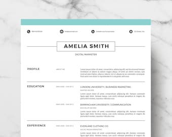 Professional Resume Template | Resume Template for Word | Creative Resume Design | CV Template for Word | Instant Download | Easy Edit