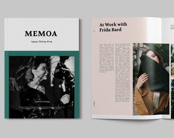 38ページの写真雑誌テンプレート：ミニマリストInDesignパンフレット（即時ダウンロード）