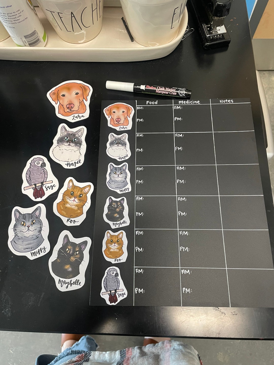 Custom Magnetic Pet Food Chart Etsy Custom Magnetic Pet Food Chart Etsy
