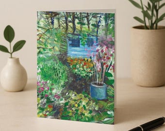 Aquarel volkstuinkaart: blanco wenskaart voor hoveniers
