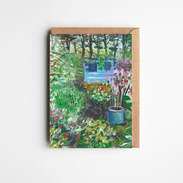 Allotment Garden Greetings Card | Blank Card for Gardeners | Gardening Enthusiast Card | Watercolor Garden Illustration