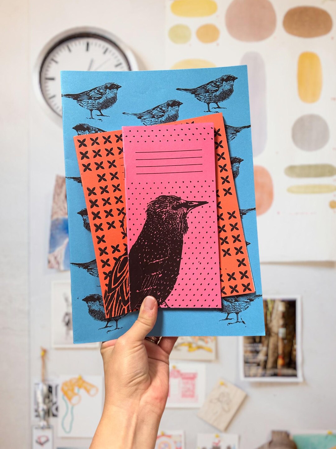 Retro Bird Jotter Notebook Set: Sparrow, Falcon, Starling - Etsy