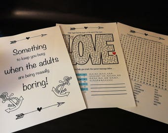 Bambini a4/a5 pacchetto di attività di nozze.              Matrimonio. Evento. Attività