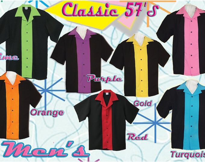 MEN'S BOWLING SHIRT - Free Shipping - Original Classic 57's in 7 Colors