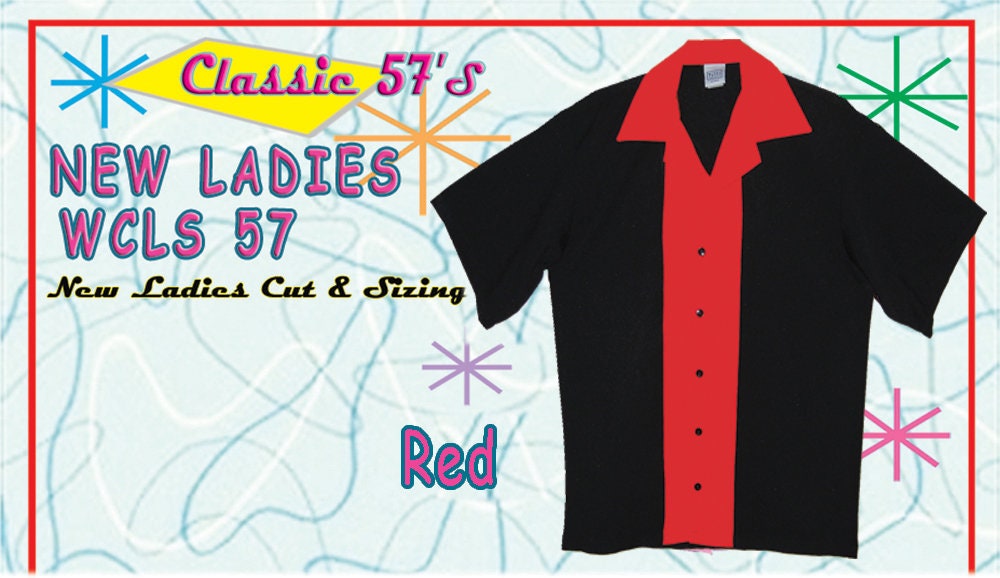 Women's Ladies Bowling Shirt Ladies Retro Style Bowling Shirts Free