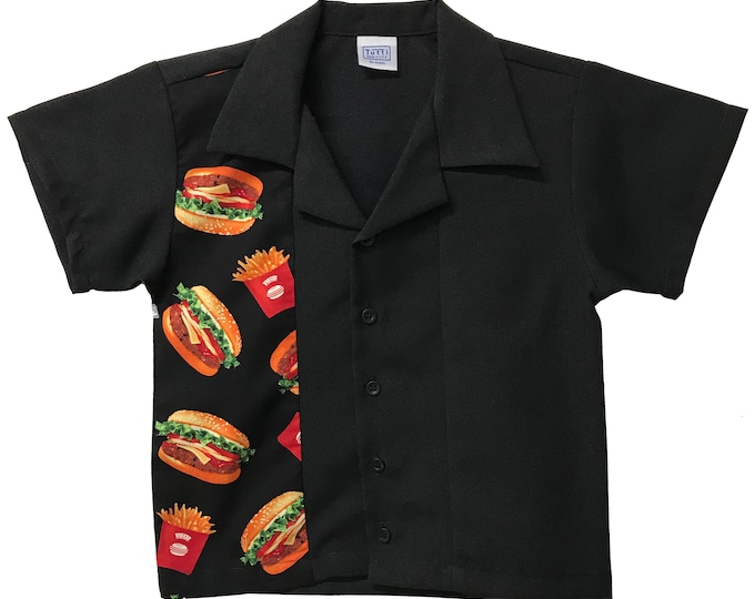 Kids Shirt - FREE SHIPPING - Burger and Fries Print Design