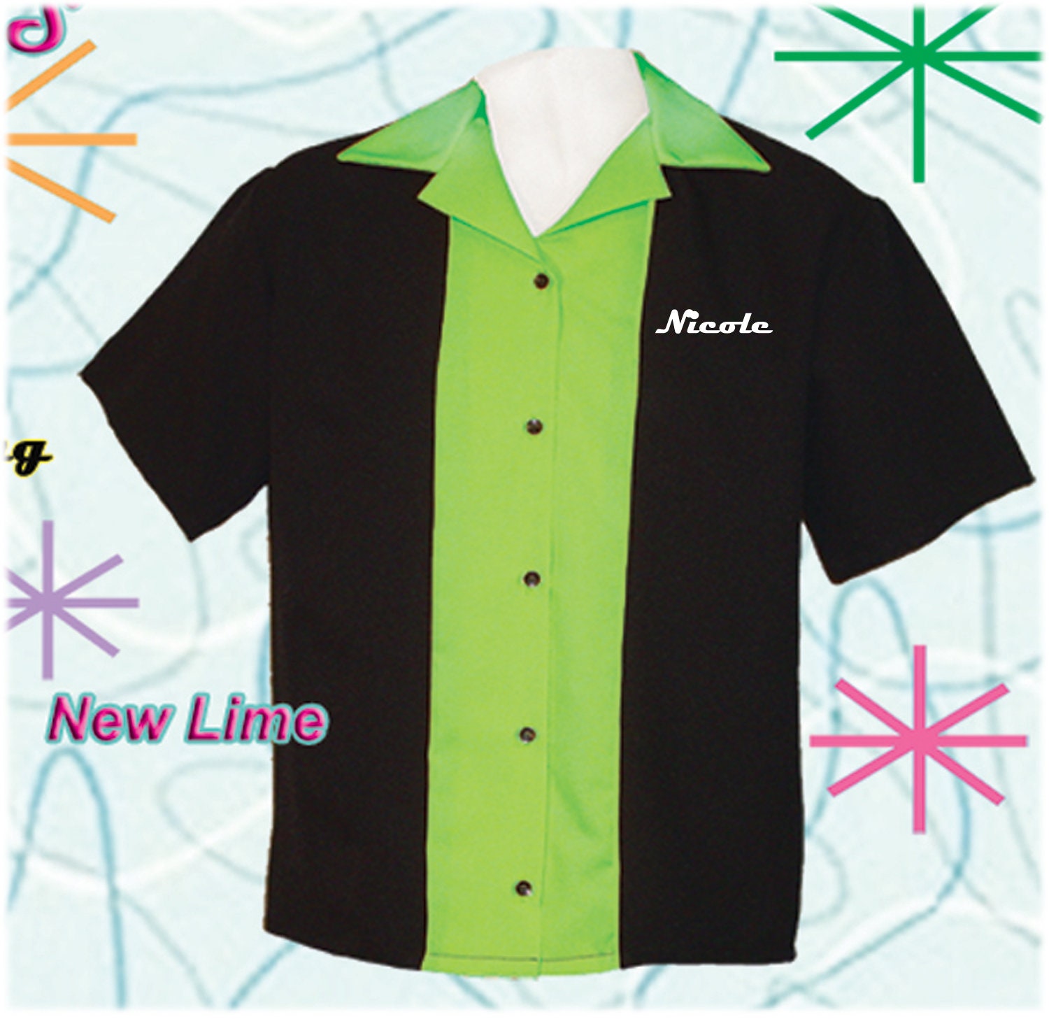 Custom Team Bowling Shirts with Custom Embroidery - Free Shipping