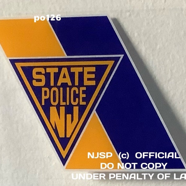 NJ NJSP New Jersey OFFICIAL State Police (Inside Window Faces Outside) Authentic Chevron Decal Sticker (pics. others available,see listings)