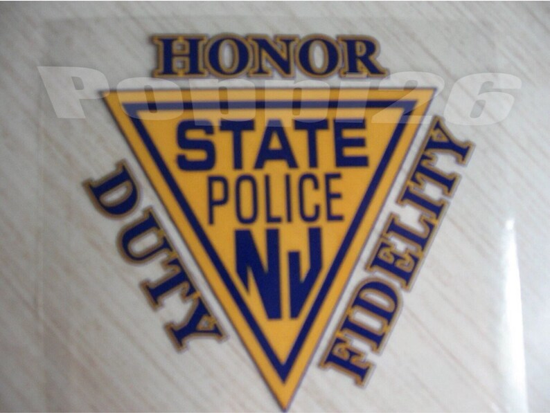 NJ NJSP New Jersey OFFICIAL State Police inside Window Faces - Etsy