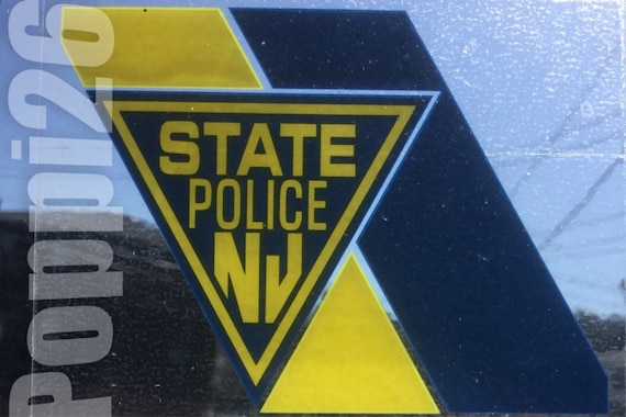 NJ NJSP New Jersey State Police OFFICIAL Window Face//Out Decal Blue Line Sticker