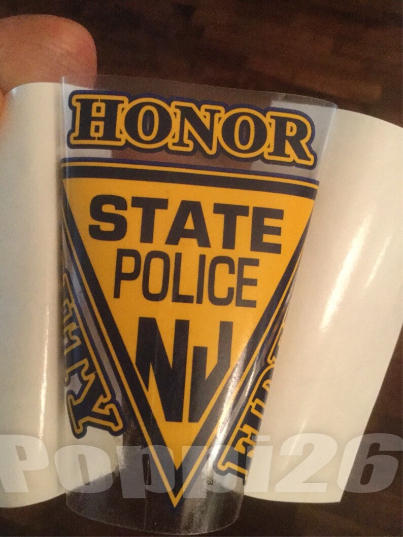 NJ NJSP New Jersey OFFICIAL State Police inside Window Faces - Etsy