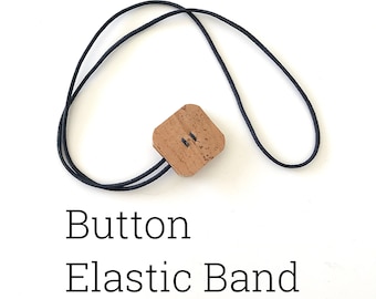 Button elastic band, elastic closure, book band