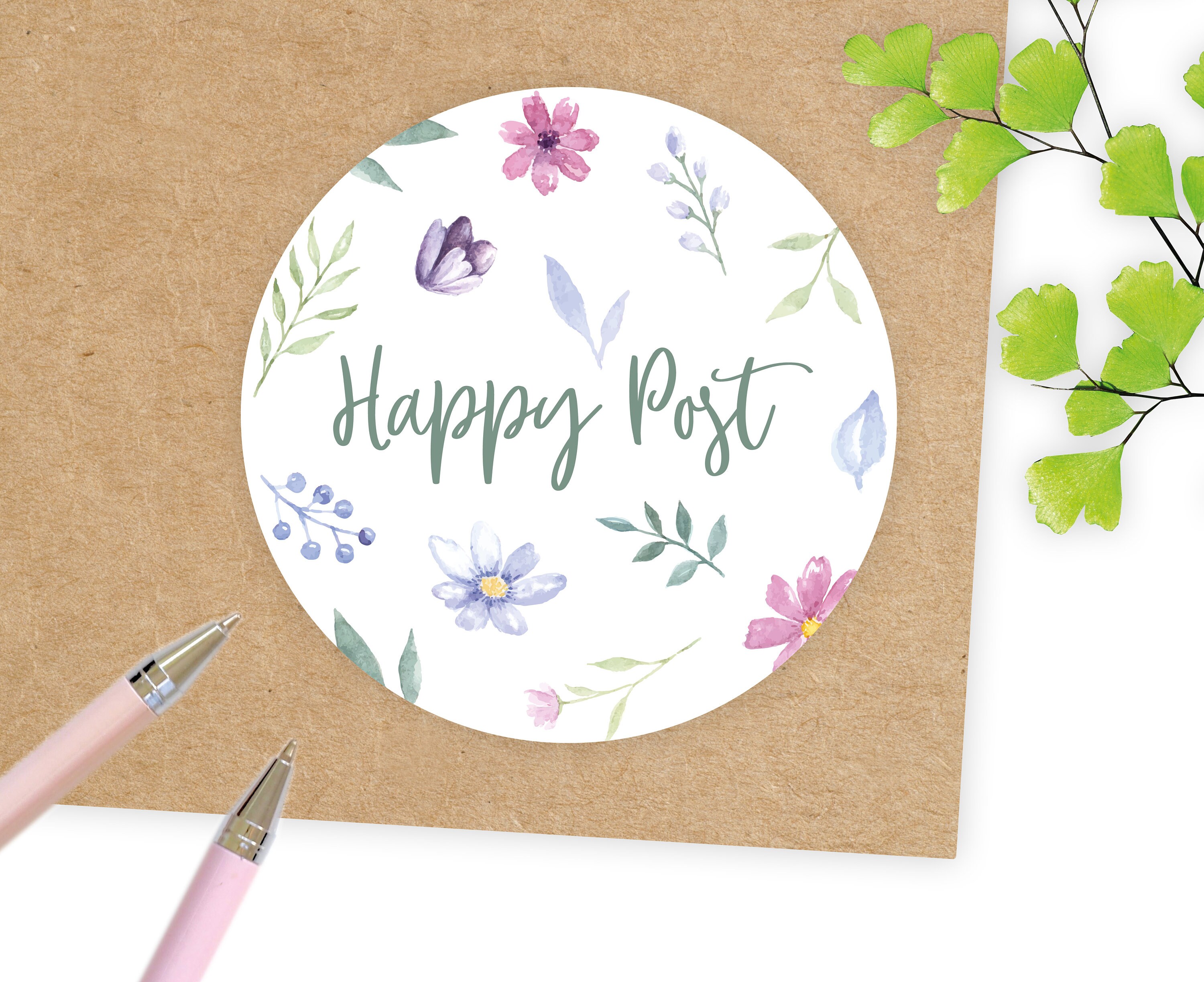 Eco Friendly Happy Post Stickers / Happy Mail Labels / Thank You ...