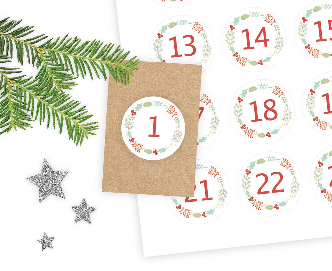 Eco Friendly Advent Calendar Stickers / Handmade Christmas Etsy UK