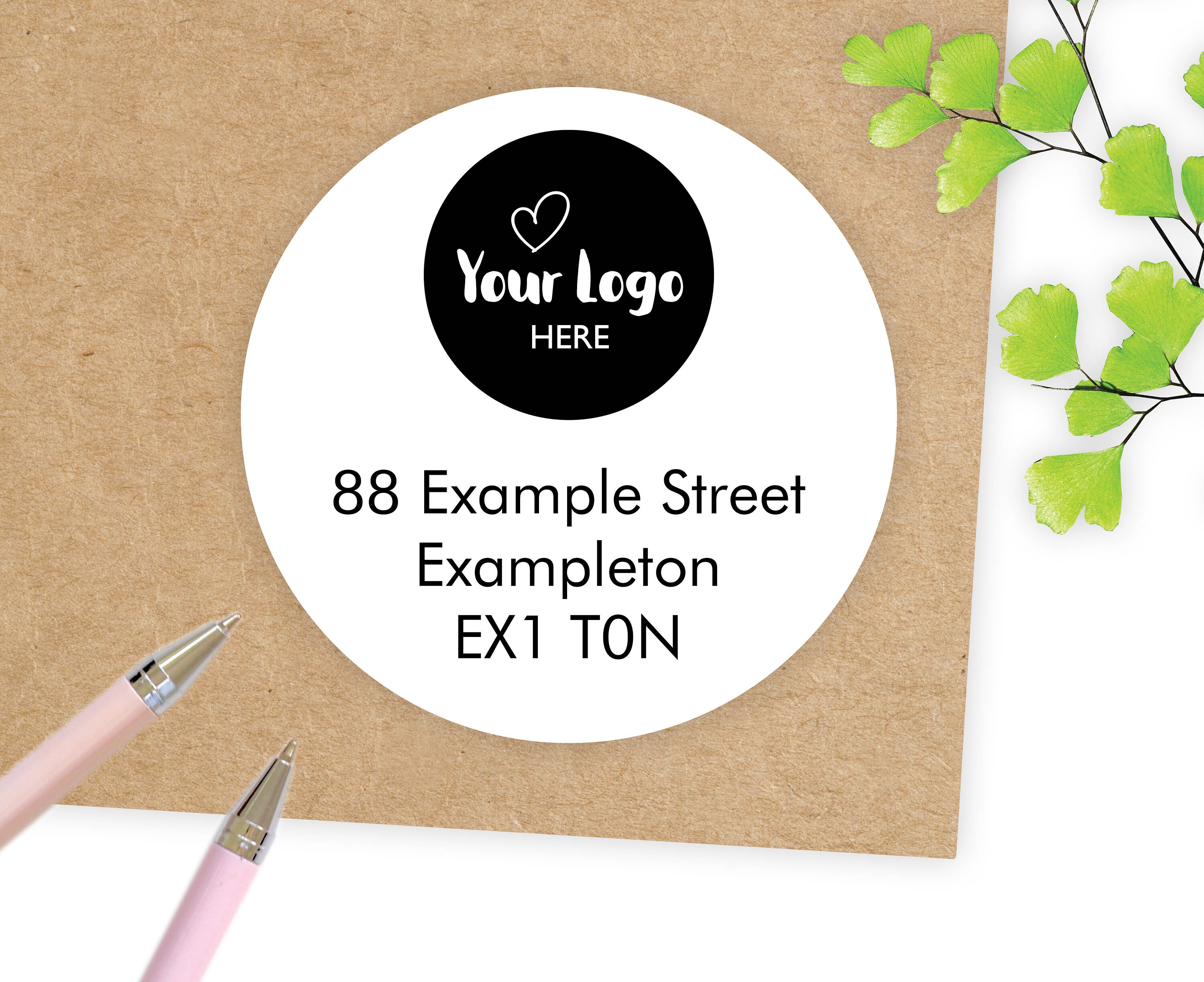 Eco Friendly Logo Address Stickers / Custom Return Address Labels / Envelopes Seals / Wedding Stickers / Business Stationery