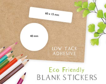 Eco Friendly Low Tack Stickers, Printable Labels