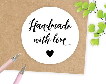 Eco Friendly Handmade With Love Stickers / Business Labels / Envelopes Seals