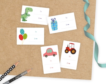 Eco Friendly Birthday Gift Labels / Present Stickers / Parcel Stickers