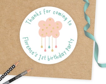 Eco Friendly Personalised Birthday Party Stickers / Party Bag Favour Labels