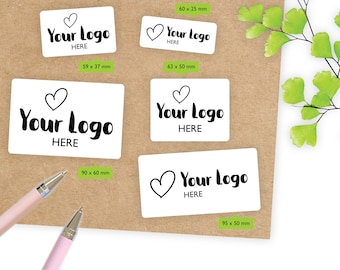 Eco Friendly Rectangular Custom Logo Stickers / Personalised Rectangle Business Labels / Wedding Stickers