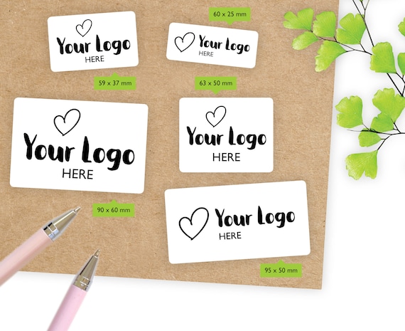 Eco Friendly Rectangular Custom Logo Stickers / Personalised Rectangle Business Labels / Wedding Stickers