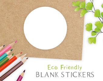 BLANK Eco Friendly Stickers / Labels for Crafts / Stamping / Print at Home / Inkjet or Laser
