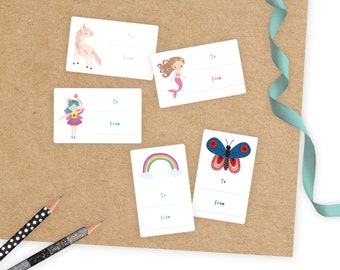 Eco Friendly Birthday Gift Labels / Present Stickers / Parcel Stickers