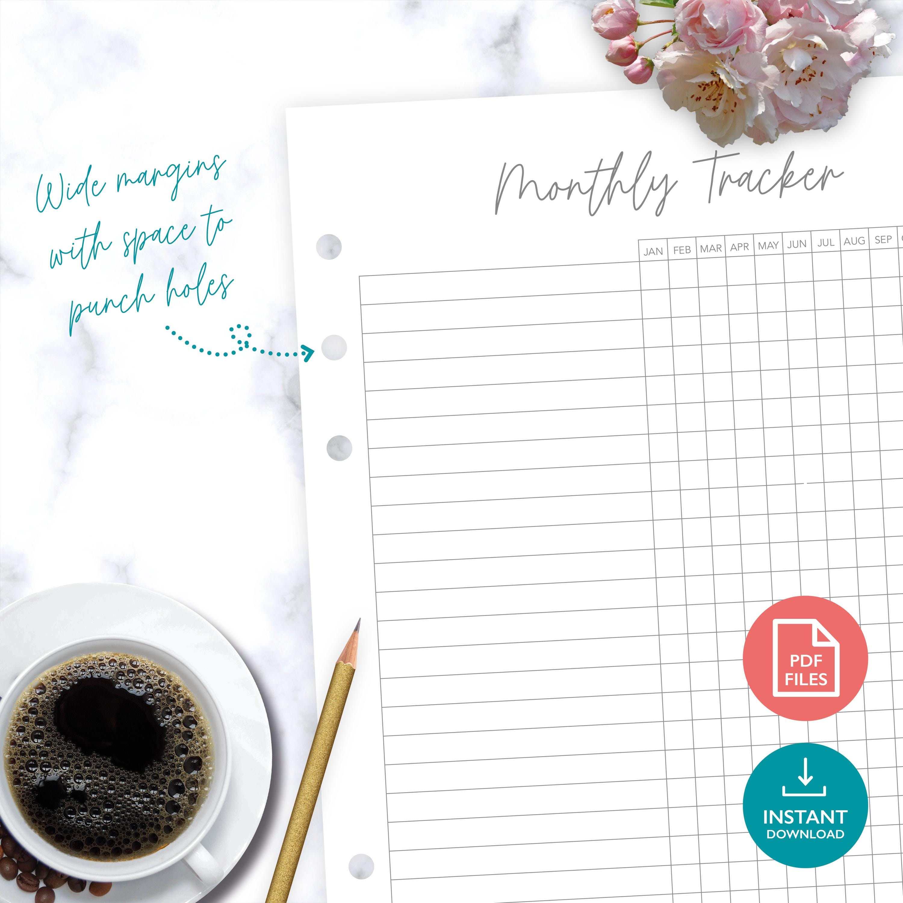 Monthly Tracker Printable | Printable Planner Page | Digital PDF ...