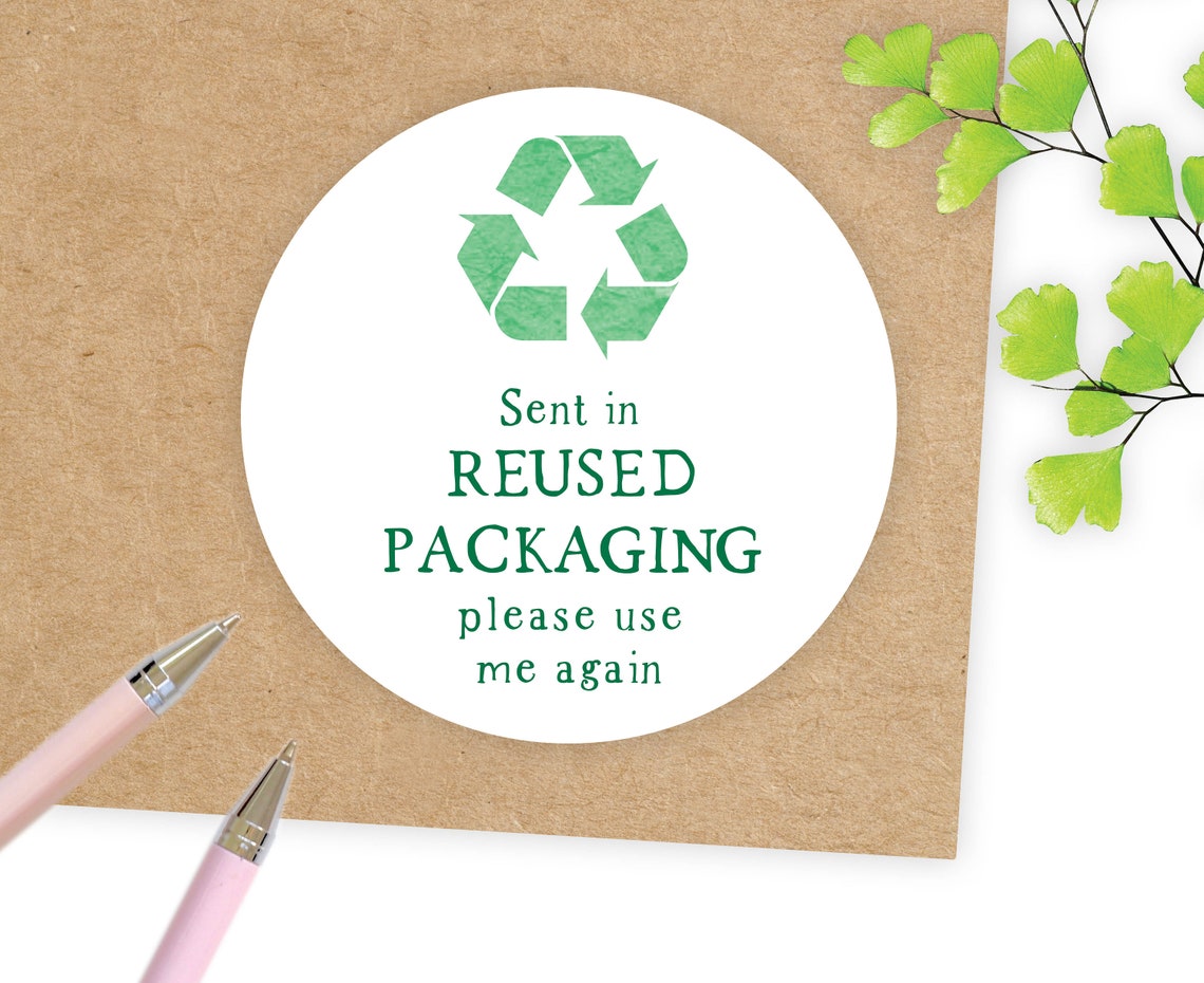 Eco Friendly Reused Packaging Stickers / Please Reuse Me Etsy