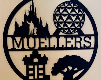 16 inch Laser cut Birch Circles for your favorite Disney Fan