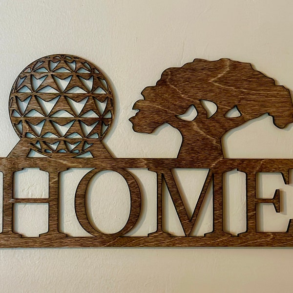 Laser cut Birch Sign celebrating the Four WDW Parks