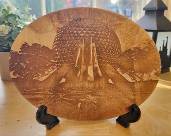 Laser etched photo of the Epcot Ball - item D