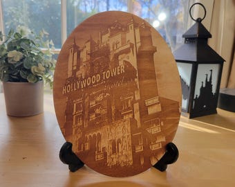 Laser etched photo of the Tower of Terror - item B