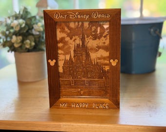4x6 inch laser etched Disney Castle CLEARANCE