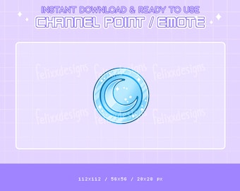 Twitch Channel Point| Twitch Emote | Bit Badges | Moon Coin Blue Emote | Celestial Badge Twitch Emote | Sub Badge  | Twitch Badge | Kawaii