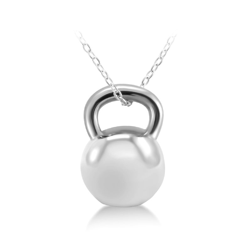Meaningful Jewelry Unique Pendant for Fathers Day Strong is Beautiful Motivational Presents Sterling Silver Grand Kettlebell Necklace
